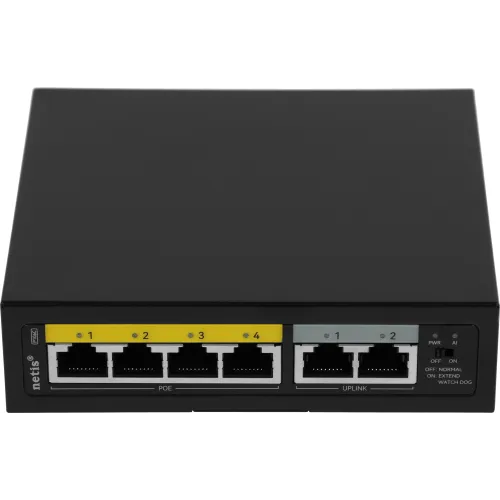 Коммутатор Netis P106C (L2) 6x100Мбит/с 4PoE+ 60W неуправляемый