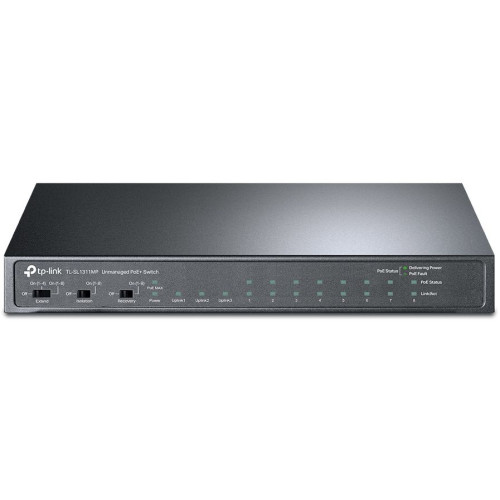 Коммутатор TP-Link TL-SL1311MP 8x100Мбит/с 2x1Гбит/с 1SFP 8PoE+ 124W неуправляемый