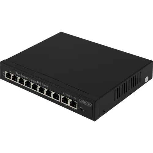 Коммутатор Osnovo SW-21000/A(120W) (L2) 10x100Мбит/с 8PoE 120W неуправляемый