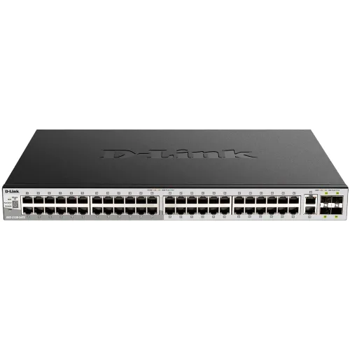 Коммутатор D-Link DGS-3130-54PS/B2A (L3) 48x1Гбит/с 2x10Гбит/с 4SFP+ 48PoE+ 370W управляемый