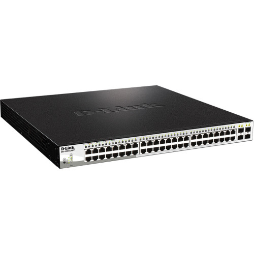 Коммутатор D-Link DGS-1210-52MPP/E2A (L2) 48x1Гбит/с 4SFP 48PoE 740W управляемый
