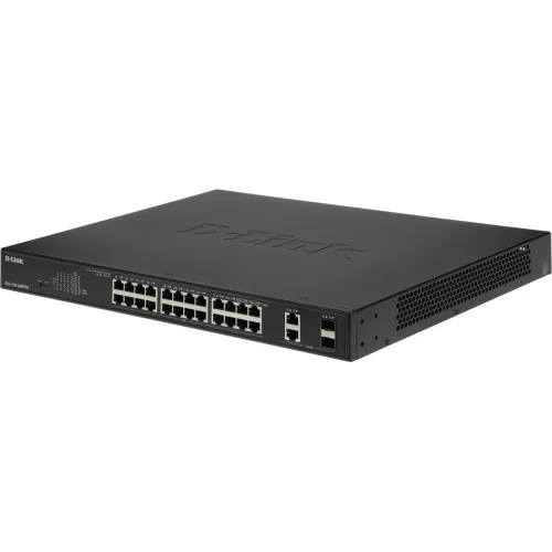 Коммутатор D-Link DGS-1100-26MPPV2/A3A (L2) 24x1Гбит/с 2xКомбо(1000BASE-T/SFP) 2SFP 24PoE 90W управляемый