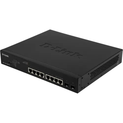 Коммутатор D-Link DGS-1100-10MPPV2/A (L2) 8x1Гбит/с 2SFP 8PoE+ 242W настраиваемый