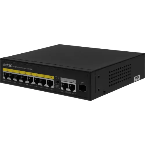 Коммутатор Netis P110GH (L2) 8x100Мбит/с 2x1Гбит/с 1SFP 8PoE 8PoE+ 120W неуправляемый
