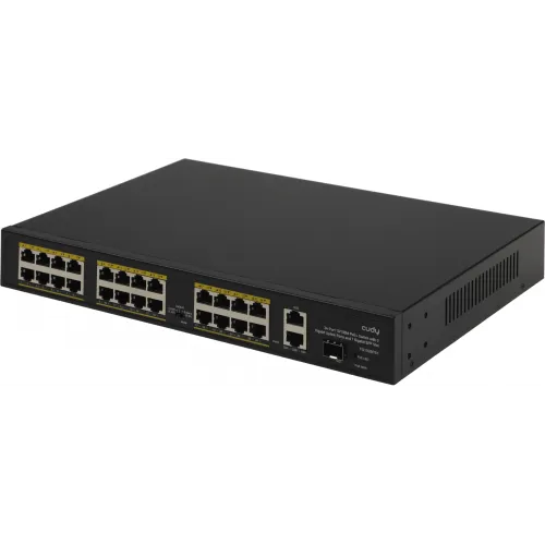 Коммутатор Cudy FS1026PS1 (L2) 24x100Мбит/с 2x1Гбит/с 1SFP 24PoE 24PoE+ 300W неуправляемый
