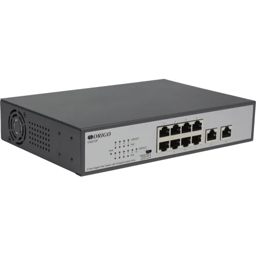 Коммутатор Origo OS2210P/120W OS2210P/120W/A1A (L2+) 10x1Гбит/с 8PoE+ 120W неуправляемый