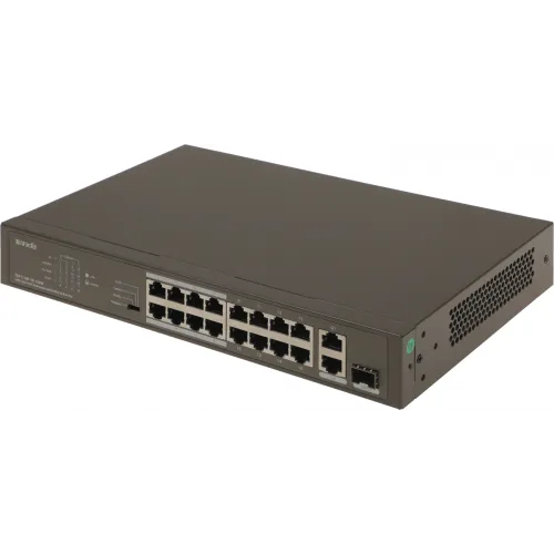 Коммутатор Tenda TEF1118P-16-150W (L2) 16x100Мбит/с 2x1Гбит/с 1SFP 16PoE 130W неуправляемый