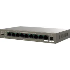 Коммутатор IP-Com G1110PF-8-102W (L2) 9x1Гбит/с 1xКомбо(1000BASE-T/SFP) 1SFP 8PoE 92W неуправляемый