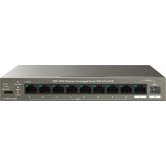 Коммутатор IP-Com G1110PF-8-102W (L2) 9x1Гбит/с 1xКомбо(1000BASE-T/SFP) 1SFP 8PoE 92W неуправляемый