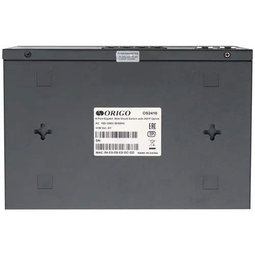 Коммутатор Origo OS2410 OS2410/A1A (L2) 8x1Гбит/с 2SFP настраиваемый