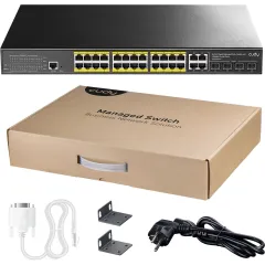 Коммутатор Cudy GS2028PS4-400W (L2) 28x1Гбит/с 4xКомбо(1000BASE-T/SFP) 24PoE 400W управляемый