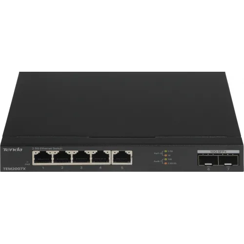 Коммутатор Tenda TEM2007X (L2) 5x2.5Гбит/с 2SFP+ неуправляемый