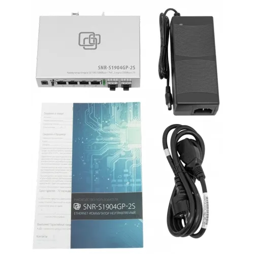 Коммутатор SNR SNR-S1904GP-2S (L2) 4x1Гбит/с 2SFP 4PoE 65W неуправляемый