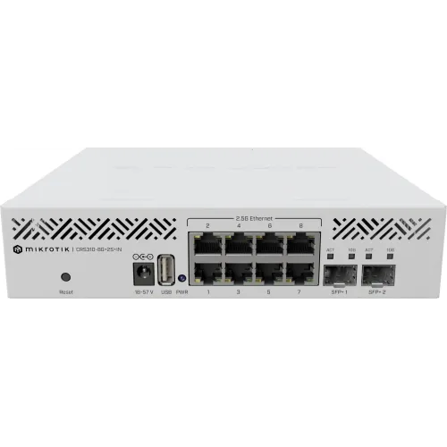 Коммутатор MikroTik CRS310-8G+2S+IN (L3) 8x2.5Гбит/с 2SFP+ управляемый