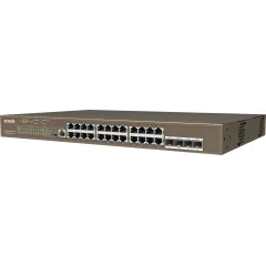 Коммутатор Tenda TEG5328P-24-410W (L3) 24x1Гбит/с 4SFP 24PoE 370W управляемый