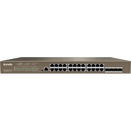 Коммутатор Tenda TEG5328P-24-410W (L3) 24x1Гбит/с 4SFP 24PoE 370W управляемый