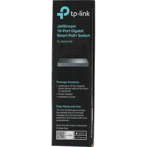Коммутатор TP-Link SG2210P (L2) 8x1Гбит/с 2SFP 8PoE+ управляемый