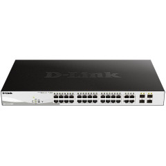 Коммутатор D-Link DGS-1210-28MP DGS-1210-28MP/F 24x1Гбит/с 4xКомбо(1000BASE-T/SFP) 24PoE+ 370W настраиваемый