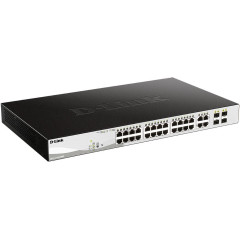 Коммутатор D-Link DGS-1210-28MP DGS-1210-28MP/F 24x1Гбит/с 4xКомбо(1000BASE-T/SFP) 24PoE+ 370W настраиваемый