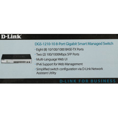 Коммутатор D-Link DGS-1210-10/F1A 8x1Гбит/с 2SFP управляемый