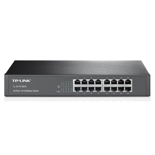 Коммутатор TP-Link TL-SF1016DS (L2) 16x100Мбит/с неуправляемый