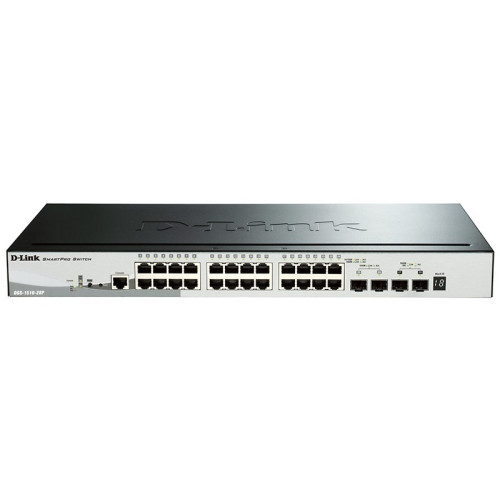 Коммутатор D-Link DGS-1510-28P/A1A (L2+) 24x1Гбит/с 2SFP 2SFP+ 24PoE 193W управляемый