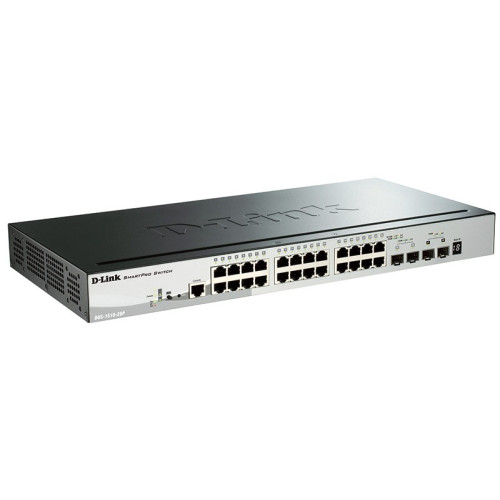 Коммутатор D-Link DGS-1510-28P/A1A (L2+) 24x1Гбит/с 2SFP 2SFP+ 24PoE 193W управляемый