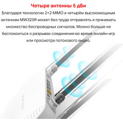 Роутер беспроводной Mercusys MW325R N300 10/100BASE-TX белый