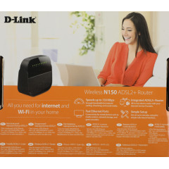Роутер беспроводной D-Link DSL-2640U/R1A N150 ADSL черный