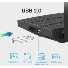 Роутер беспроводной TP-Link Archer C6U AC1200 10/100/1000BASE-TX черный