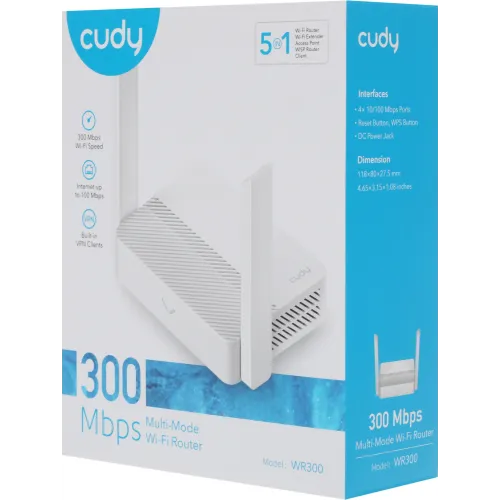 Роутер беспроводной Cudy WR300 N300 10/100BASE-TX/Wi-Fi белый