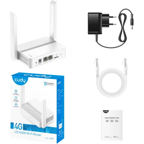 Роутер беспроводной Cudy LT300 N300 10/100BASE-TX/4G cat. 4 белый