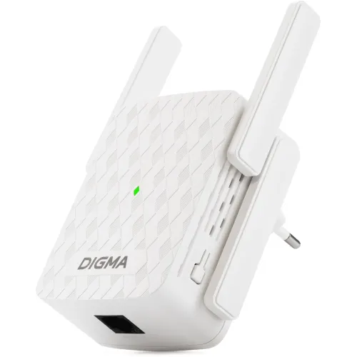 Повторитель беспроводного сигнала Digma D-WR310 (D-WR310V2) N300 Wi-Fi белый