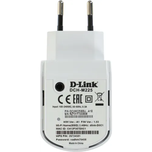 Повторитель беспроводного сигнала D-Link DCH-M225/A1A N300 Wi-Fi