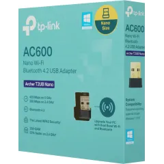 Сетевой адаптер Wi-Fi + Bluetooth TP-Link Archer T2UB Nano AC600 USB 2.0 (ант.внутр.) 1ант.