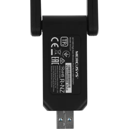 Сетевой адаптер Wi-Fi Mercusys MA32H AC1300 USB 3.0 (ант.внеш.несъем.) 2ант.