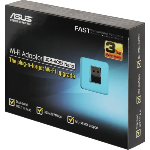 Сетевой адаптер Wi-Fi Asus USB-AC53 Nano AC1200 USB 2.0