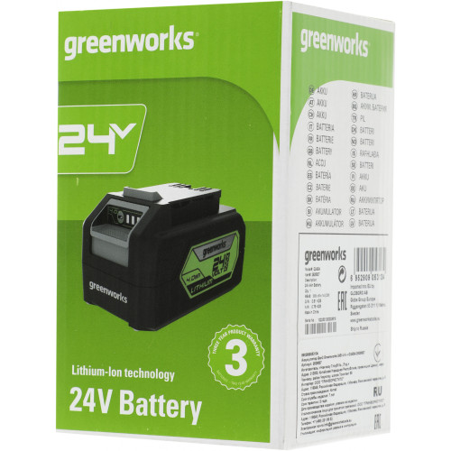 Батарея аккумуляторная Greenworks G24B4 24В 4Ач Li-Ion (2926807)