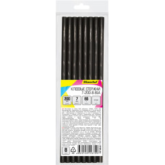 Cтержни клеев. для клеев.пист. Silwerhof 7-200-8-BLA дл.200мм D7мм черный упак:8шт