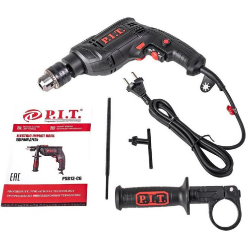 Дрель ударная P.I.T. PSB13-C6 650Вт ключевой реверс