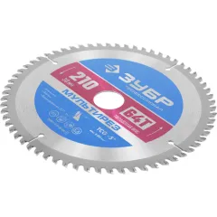 Диск пильный по алюм./дер./ЛДСП Зубр 36907-210-30-64_z01 d=210мм d(посад.)=30мм (торцовочные пилы)