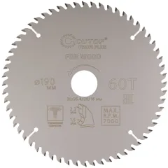 Диск пильный по дер. Cutop 75-19060Т d=190мм d(посад.)=30мм (циркулярные пилы)
