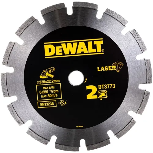 Диск алмазный по бет. DeWalt DT3773 (00000015138) d=230мм d(посад.)=22.2мм (угловые шлифмашины)