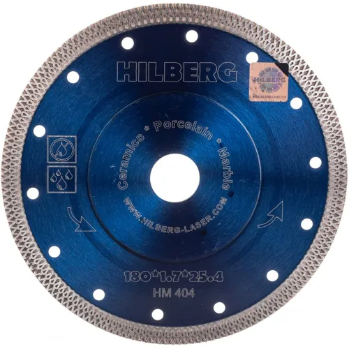 Диск отрезной по керам. Hilberg (HM404) d=180мм d(посад.)=25.4мм (угловые шлифмашины/дрели)