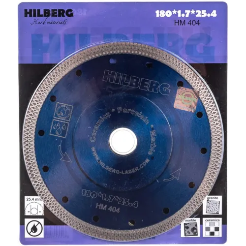 Диск отрезной по керам. Hilberg (HM404) d=180мм d(посад.)=25.4мм (угловые шлифмашины/дрели)