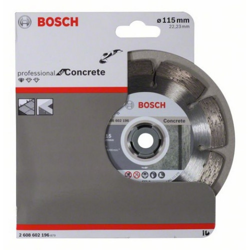 Диск алмазный по бет. Bosch ProfEco (2608602196) d=115мм d(посад.)=22.23мм (угловые шлифмашины)