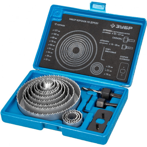 Набор коронок Зубр 29554-H15_z01 по дереву (15пред.) для шуруповертов/дрелей