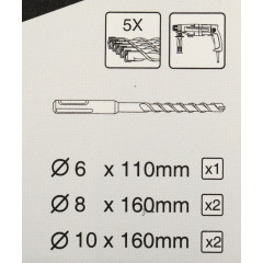 Набор буров Makita B-54704 по бет/камн (5пред.) для перфораторов