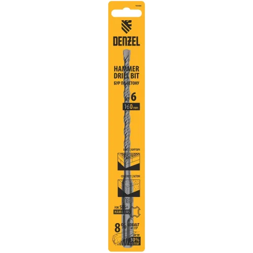 Бур Denzel 705006 по бетону Д=6мм Дл=160мм (1пред.) для перфораторов