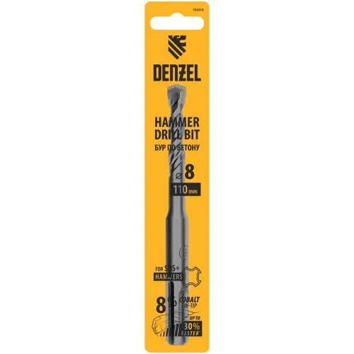 Бур Denzel 705010 по бетону Д=8мм Дл=110мм (1пред.) для перфораторов